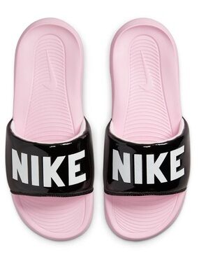 NWT Women’s Nike Victori One Black Pink Foam Slides Size 7